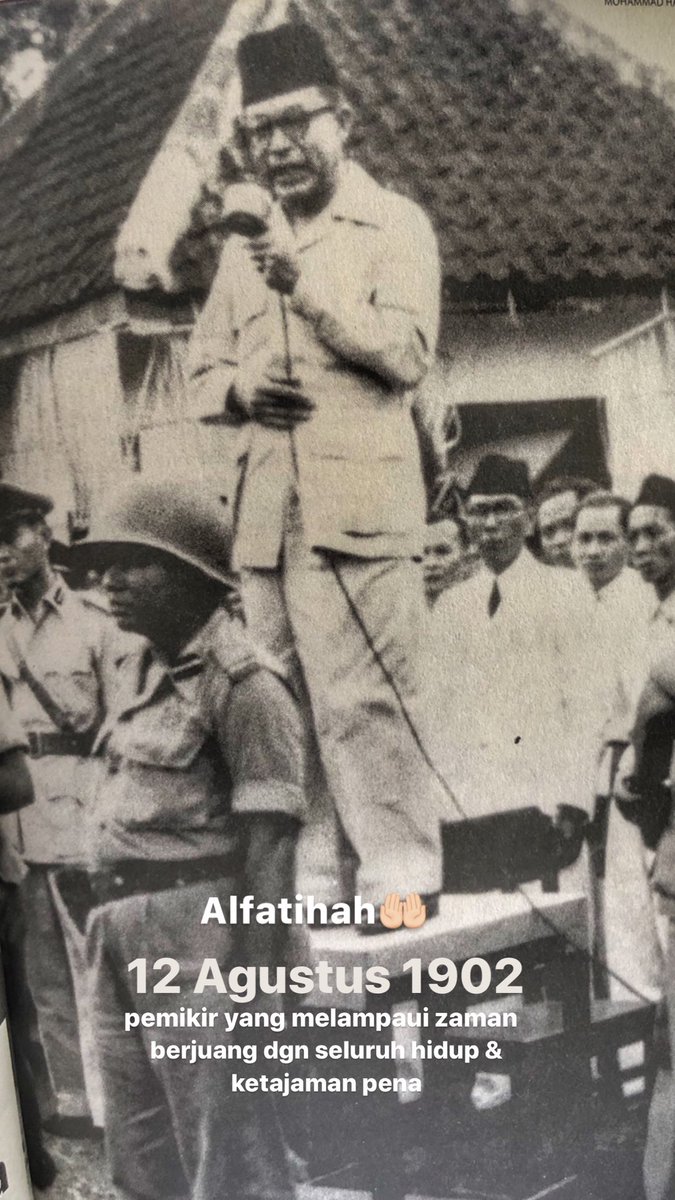 Mengenang hari lahir sosok idola saya.. Bung Hatta (12 Agustus 1902). Terima kasih untuk semua karya mu untuk Indonesia. Alfatihah🤲🏻