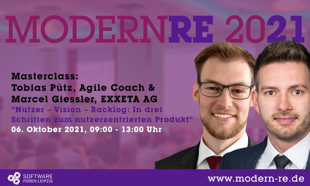 Gemeinsam beleuchten wir im Workshop wie eine Idee für ein Produkt nutzerzentriert entsteht und methodisch gestützt mit einfachen Mitteln in ein Product Backlog überführt wird. ow.ly/sVBY50FO7F1 #MRE2021 #Stakeholder #Productowner #agile