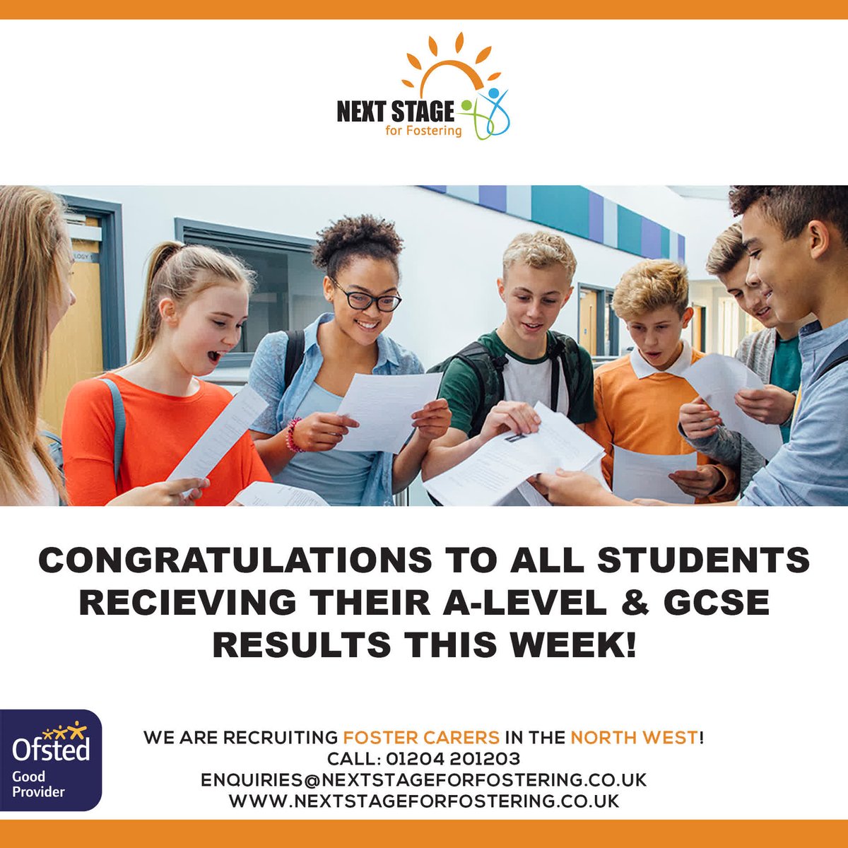 NSfFostering's tweet photo. We would like to Congratulate all students this week on recieving their A-Level &amp; GCSE results! 
You all worked so hard during a very difficult year! 🏅⭐ https://t.co/MqroewNsjT