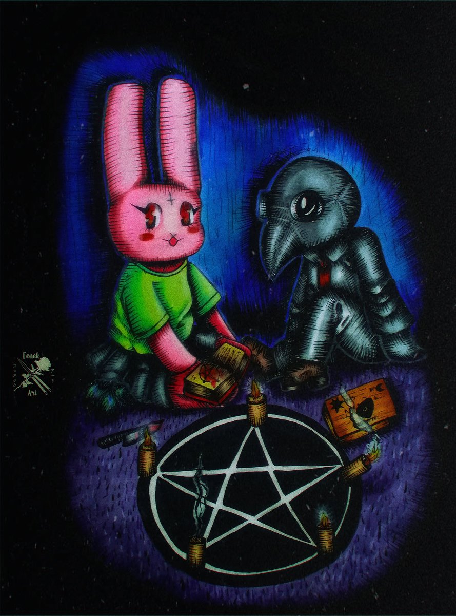 FenekArt's tweet photo. They just have fun!
#art #cute #kawaii #pentagram #mochi #alfred #witchcraft #art #illustration #promarker #traditional #oddcore #weirdcore #manga https://t.co/ABeIZ1HeqO