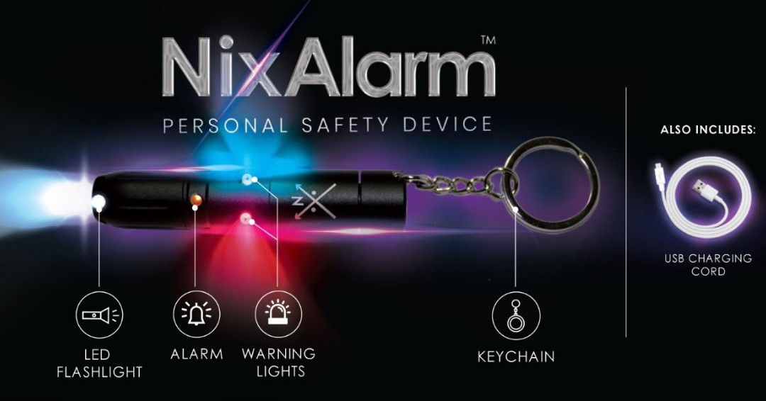 You never have to walk alone!  Walk with your Nix Alarm attached to your keychain.  Available in the Bookstore for $19.99.
#bookstore #safety #personalalarm #nixalarm