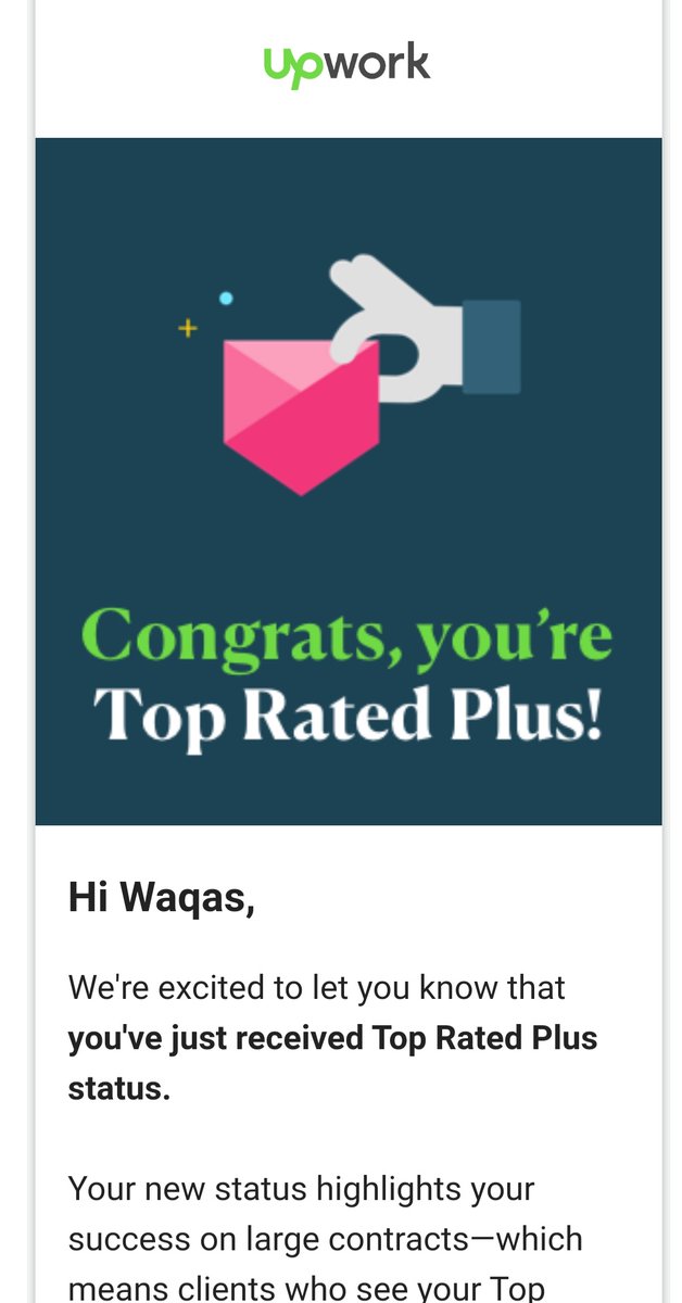 waqaskhantech's tweet image. Can't explain my feelings in words. #Alhamdulillah 😇
#upwork #topratedplus #freelancer