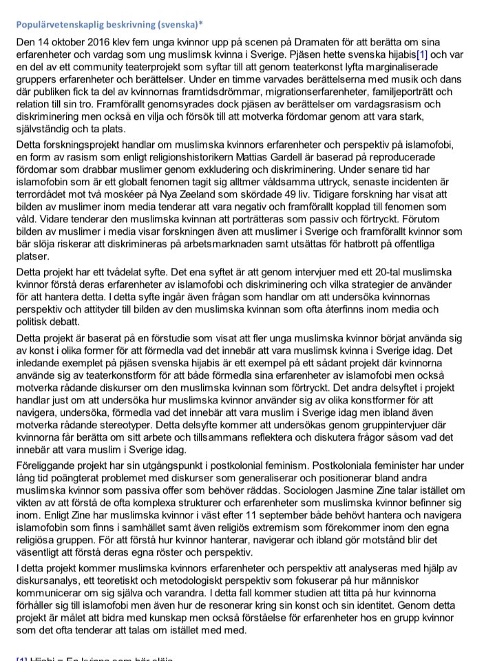 CarinaHagg's tweet image. Mehek Muftees alster vid Teologen på Uppsala universitet (professor Mattias Gardell) borde stannat vid en personligt signerad artikel. Svårt se stöd till America Vera-Zavalas aktivism med ”Svenska hijabis” och ArA samt MMRK som forskning. @Vetenskapsradet #identitetspolitik