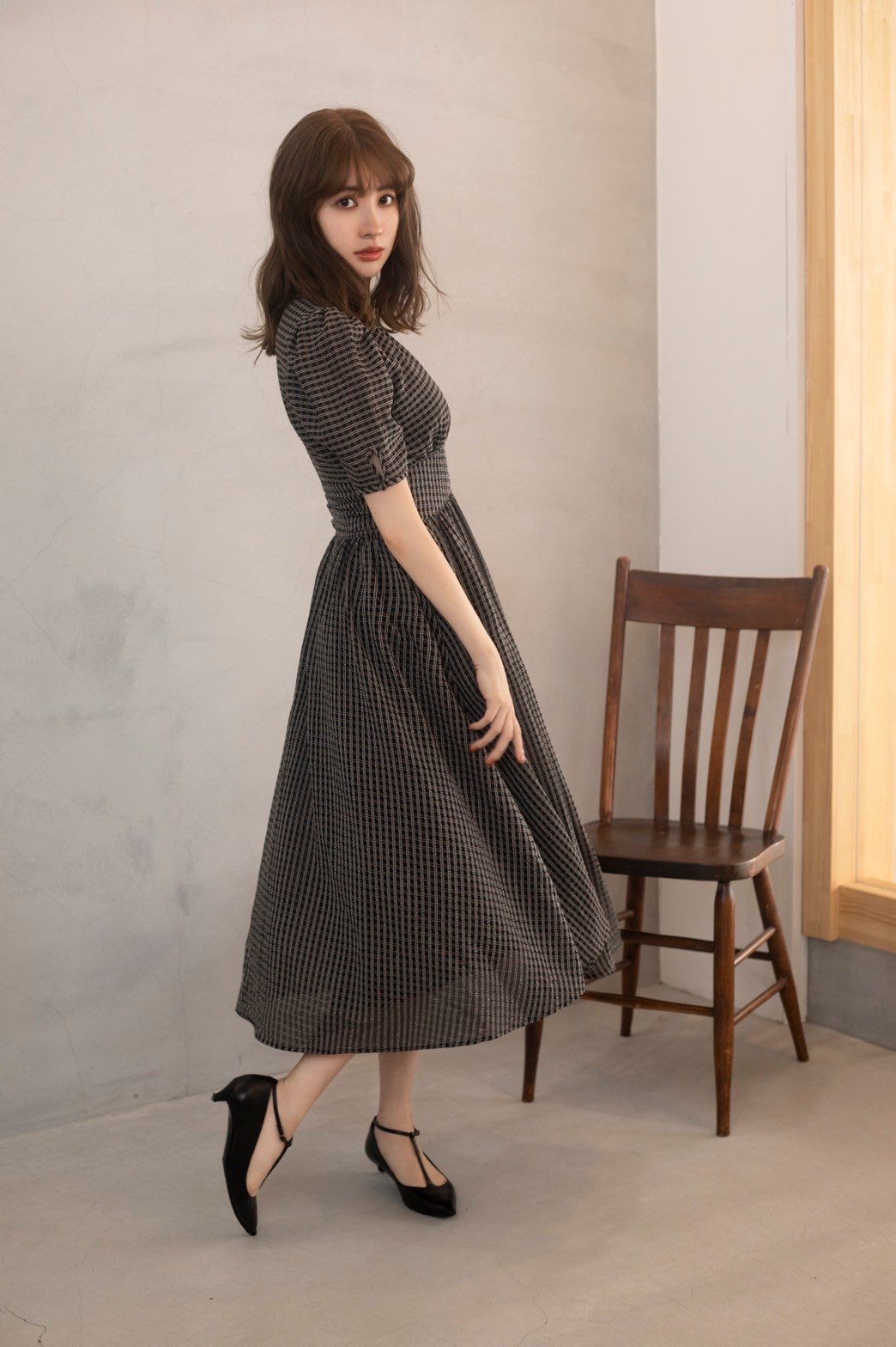 herlipto striped midi dressストライプミディ 21AW-