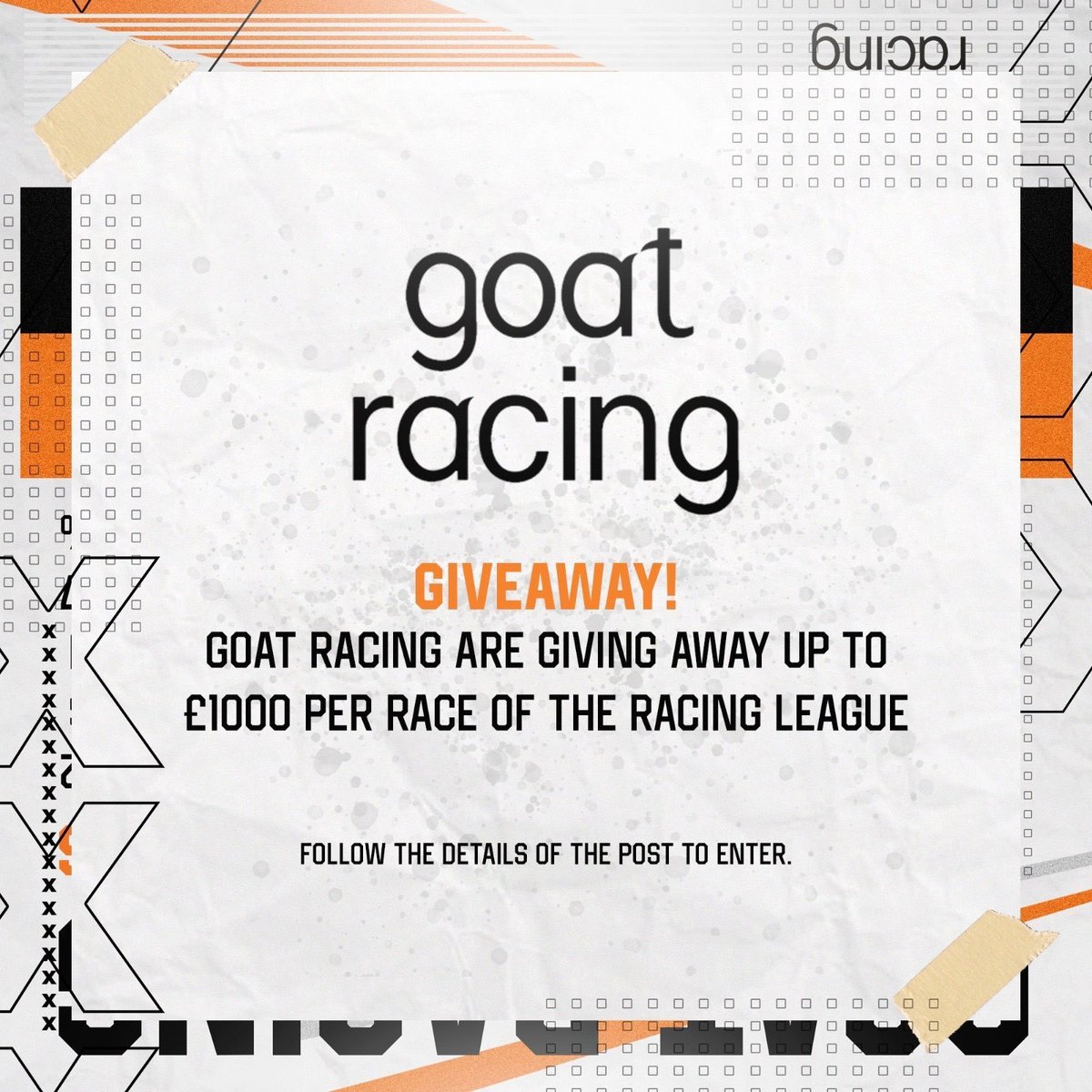 Goat_Racing's tweet photo. 🐎 WIN UP TO £1000 PER RACE 🐎 

If we score points in @RacingLeagueUK, you win cash! To enter: 

1) Follow @Goat_Racing
2) RT this tweet 
3) Tell us the name of the person responsible for preparing a horse for a race

We will draw today’s winners after the final race. https://t.co/c83Ibbx1Zz
