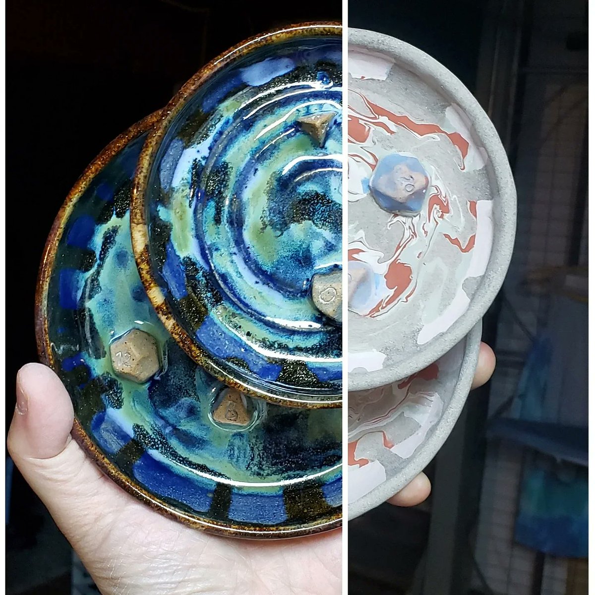 Snugulorf11's tweet photo. I store extra dice in this wading pool/fountain. Here they sit until they are called to battle and decide to betray me 😜🎲
#transformationthursday #ceramics #wadingpool #dice #dnd #dungeonsanddragons #dndart #handmade https://t.co/UPyEBVH3CQ