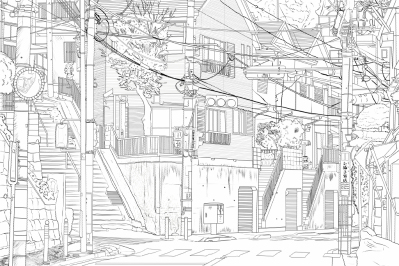 チマチマ描きビル、住宅シリーズ8信号のある住宅 #素材 #町 #住宅 #家 #背景 https://t.co/DqNrulYHHL 