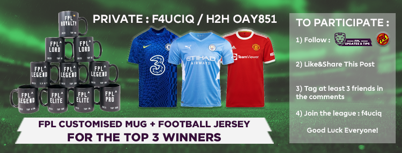 ATTENTION PLEASE! The BIG announcement. 🏆🎖️
FPL U&amp;T League Is Back with Prizes!
🤩🤯🏅

To Participate :
1) Join League : f4uciq
2) Follow @fplupdates_tips &amp; <a href="/fplmerch/">FPL Merch</a> 
3) Fav+RT this tweet

Prizes :
🥇🥈🥉: Football Jersey + FPL Champion Mug

Good Luck Everyone 🎉🎊✨
