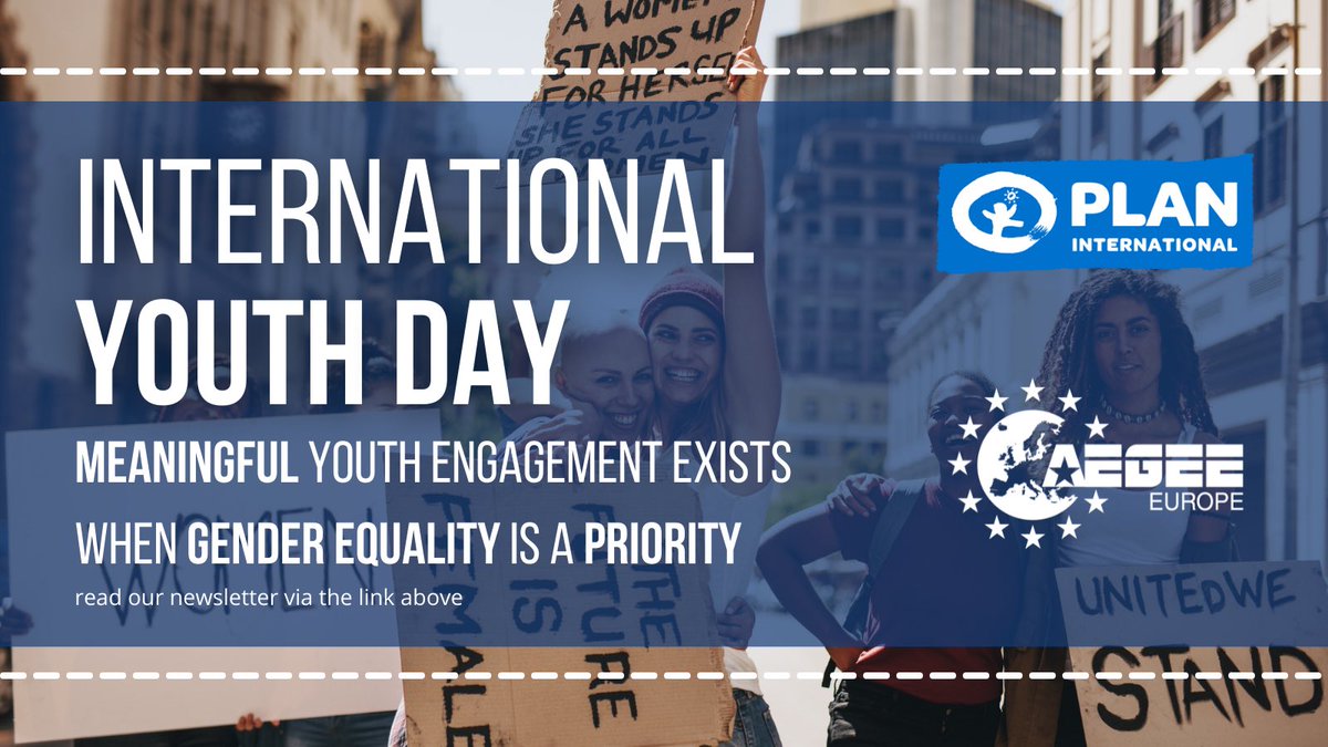 AEGEE-Europe (@aegee_europe) on Twitter photo On #YouthDay we & @planeu call upon the #YouthSoundingBoard of <a href="/EU_Partnerships/">EU International Partnerships 🇪🇺</a> to ensure #genderequality is central to the YSB agenda. Promote young women’s empowerment through youth participation in decision-making.
Newsletter👇
bit.ly/37FRyiw
#Youth4GenderEquality On #YouthDay we & @planeu call upon the #YouthSoundingBoard of <a href="/EU_Partnerships/">EU International Partnerships 🇪🇺</a> to ensure #genderequality is central to the YSB agenda. Promote young women’s empowerment through youth participation in decision-making.
Newsletter👇
bit.ly/37FRyiw
#Youth4GenderEquality