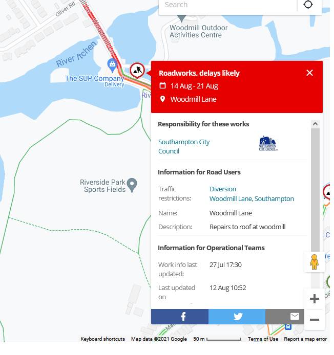 bitternepark's tweet photo. Woodmill bridge closing to vehicles for a week from Saturday https://t.co/aOtr8A9Sue https://t.co/xQ2HsVaGXl