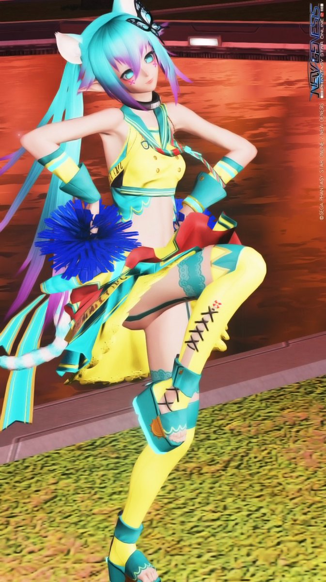 CralunaPSO2's tweet image. この色合いがチアぽっかたのでボンボン付けてそれっぽく撮ってみた〜
 #PSO2NGS 
 #PSO2NGS_SS 
 #フォロワーのアークスがrtしてくれてまだ見ぬアークスと繋がりたい