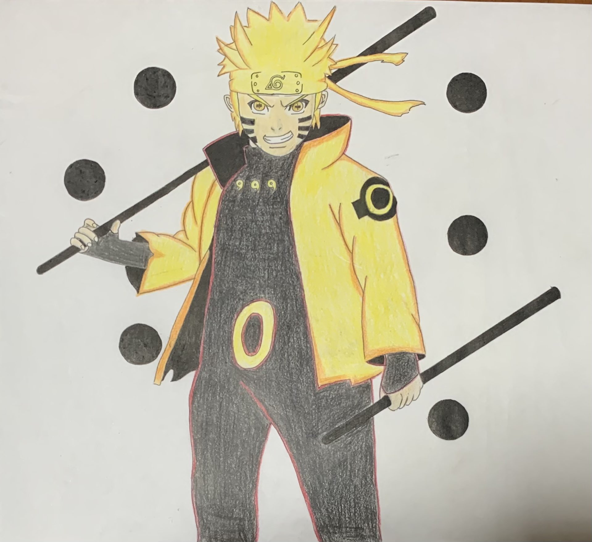 Sato Naruto 六道仙人モード 模写 色鉛筆 できたー 求道玉塗るのが1番緊張した T Co Jakhxcn3wp Twitter