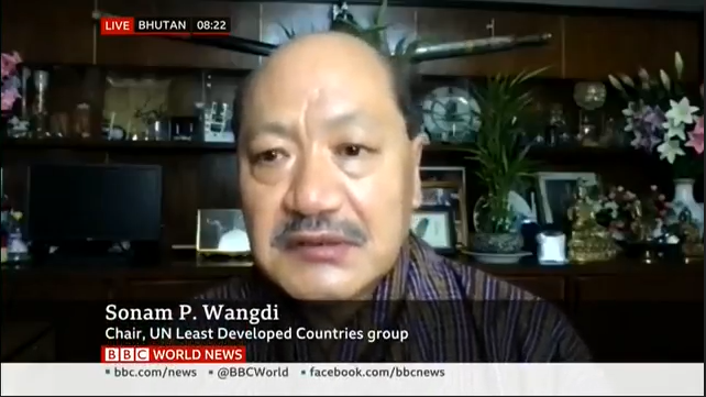 I spoke on <a href="/BBCNews/">BBC News (UK)</a> yesterday about the disproportionate impact #ClimateChange has on LDCs. Stark warnings from latest <a href="/IPCC_CH/">IPCC</a> report show scaled up action &amp; #ClimateFinace are urgently needed. Delivery of $100bn commitment and more ambitious NDCs before #COP26 will be critical