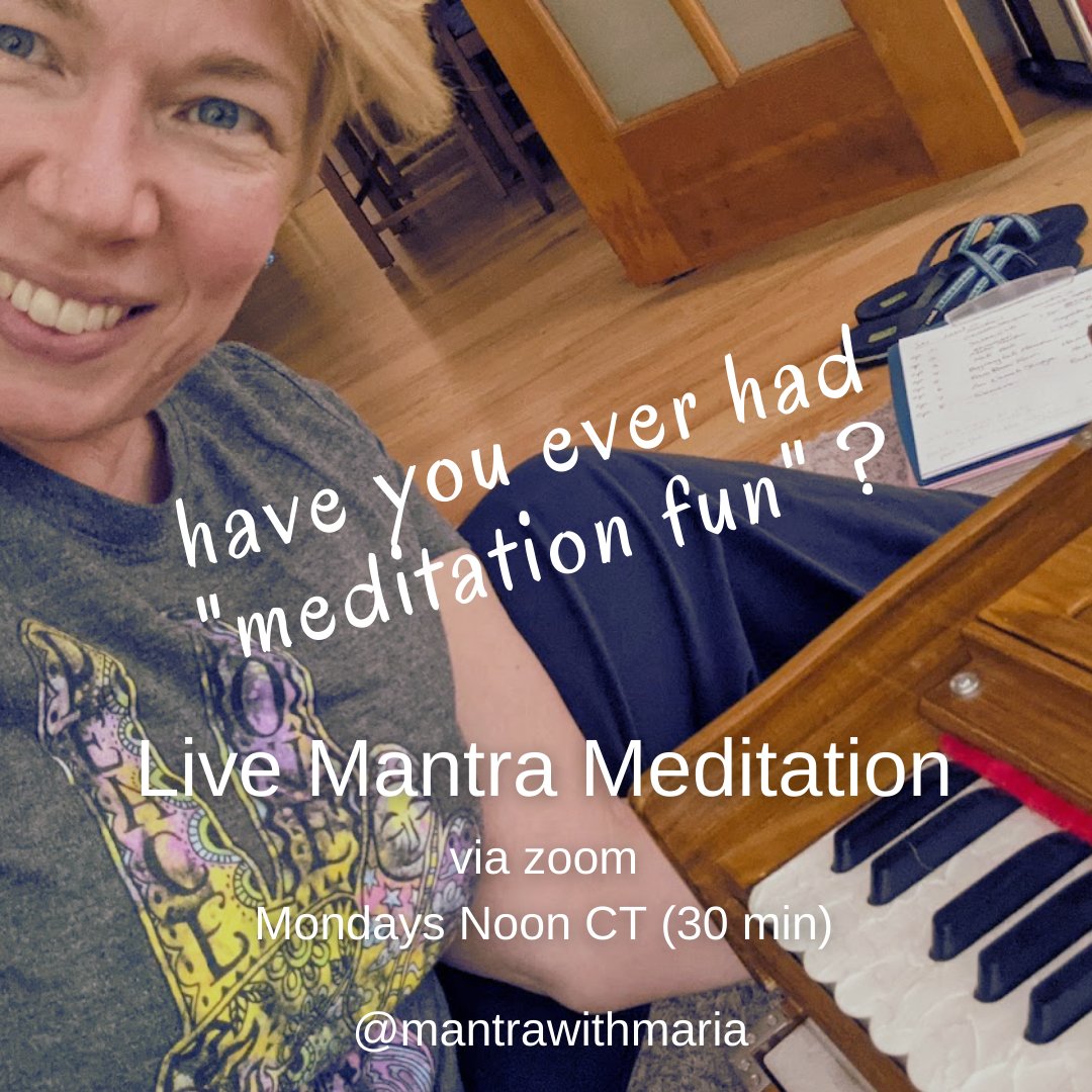 MantraWithMaria's tweet photo. Meditation doesn’t have to hurt, be boring, or suck. 
It’s not a chore. Enjoy it!
#MantraMondays w Maria #CommunityMeditation @themindoasis
Link in Bio.
#meditationfun
#mantrawithmaria #easymeditation #livemeditation #onlinemeditation #mantrameditation #bhaktiyoga #meditation https://t.co/fFoWGmVfIW