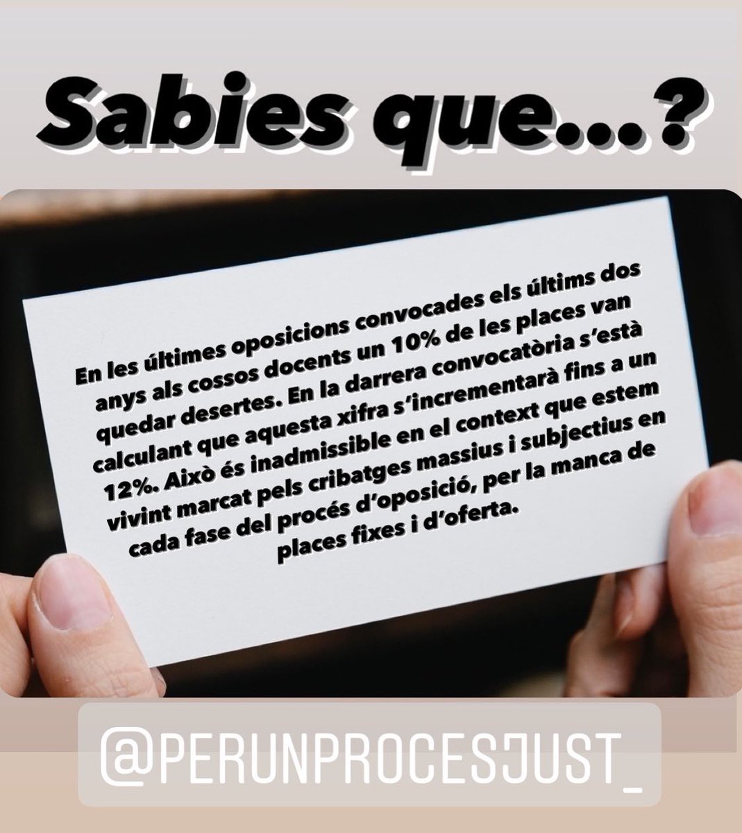 PerUnProcesJust's tweet image. Sabies que…?

@perunprocesjust_ #perunprocesjust #oposicions #interines #interins #joreclamoperunprocesjust #docents #mestres #estabilitat #aturemelfrau #fraudellei #fixesa #garanties #educació #educaciópública