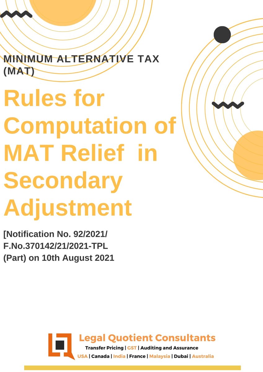 QuotientLegal's tweet photo. CBDT notified rules for relief in MAT computation vide notification No. 92/2021.
#cbdt #transferpricing #incometax

@CARaghavG @cauditgupta @bansaldeepanshu https://t.co/XRFv4Dcgfb