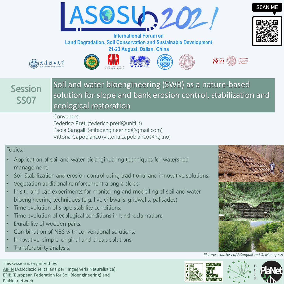 PlaNet_EU's tweet photo. PlaNet has co-organized the session "Soil and water bioengineering (SWB) as a nature-based solution for slope and bank erosion control, stabilization and ecological restoration" at the next LASOSU conference

💻 online 22-23 August

❗️Don't miss it

#naturebasedsolutions #ecology https://t.co/wYnuW9sJqY