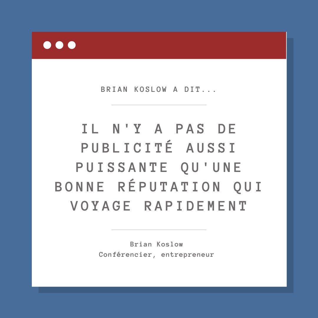 📢 Brian Koslow a dit...

❓Et vous qu’en pensez-vous?

#web #webdesigner #projets #referencement #marketing #communication #digital #digitalisation #numerisation #marketingdigital #internet #marketplace #ecommerce #connected #communicationdigitale #satisfaction