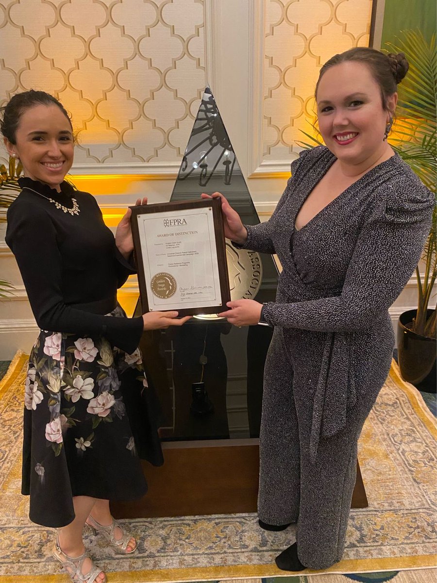 AliBeemerPR's tweet photo. What a great #FPRAConference! So many great speakers and topics. @FPRAOrlando won two President’s awards and @UniversalORL PR team won an award of distinction for the Halloween 2020 Seasonal Experiences campaign at the Golden Image awards. I’m so thankful for my @FPRA family 💙🤍 https://t.co/nRfJFxejao