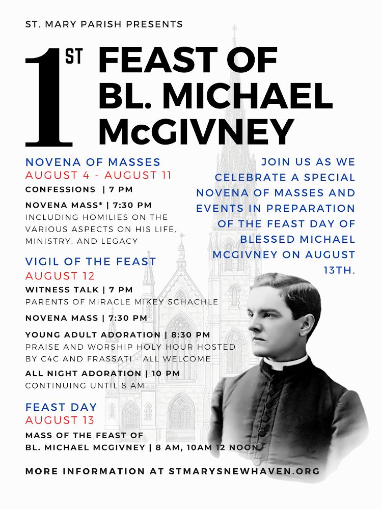 Join us this Thursday and Friday as we celebrate Blessed Michael McGivney! 
<a href="/KofC/">Knights of Columbus</a> <a href="/opeast/">Dominican Friars</a>