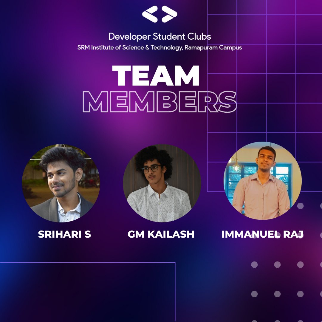 dscsrmrmp's tweet photo. We are excited to announce our GDSC Technical Team Members for the tenure 2021-22✨
Congratulations and welcome on board Fam!🥳👏
#developerstudentclubs #googledevelopers #dsclead #developer #googleindia #learning #students #community #studentclub https://t.co/ib4yHwbFNC