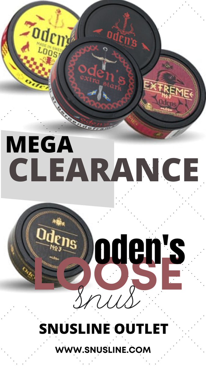 SnuslineCom's tweet image. MEGA CLEARANCE at Snusline OUTLET
VISIT Snusline OUTLET and check out all clearance sale products. Get a variety of Oden's Loose Snus at unbeatable clearance prices