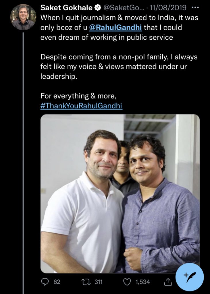 It looks weird to know that he joined TMC party exactly 2 years after tweeting this ? So Congress can’t even attract prominent Rahul Gandhi fan boy &amp; you expect people to believe in Congress ?