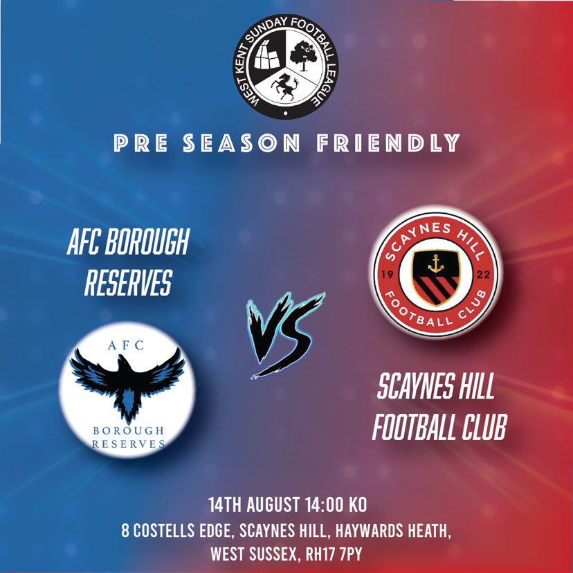 AFC BOROUGH (@afcborough) on Twitter photo Our reserves are heading over to <a href="/ScayneshillFC/">Scaynes Hill FC</a> this Saturday. Come show some support 💪🔵⚪️ Our reserves are heading over to <a href="/ScayneshillFC/">Scaynes Hill FC</a> this Saturday. Come show some support 💪🔵⚪️