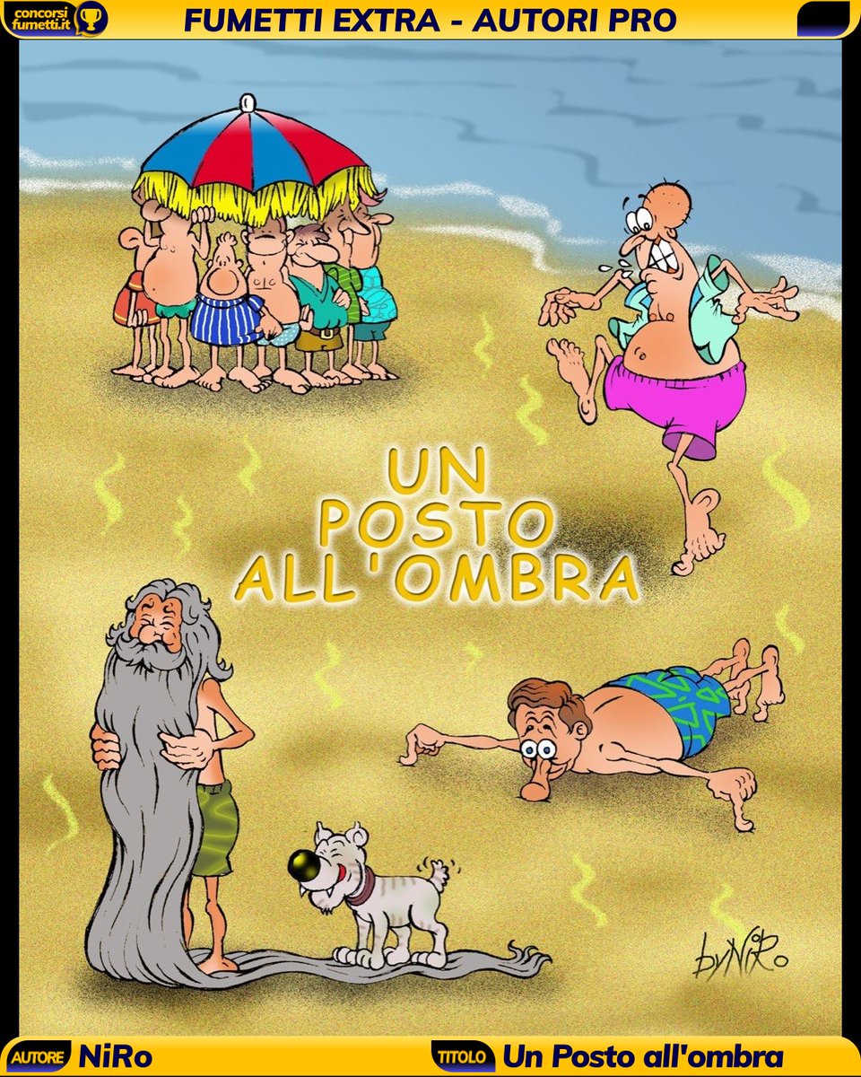 ConcorsiFumetti's tweet image. 𝗡𝗶𝗥𝗼 sempre sul pezzo, ci manda una vignetta che fa riflettere: cambiando contesto mutano anche le nostre priorità. Qualche tempo fa avreste mai detto che “𝗨𝗻 𝗣𝗼𝘀𝘁𝗼 𝗮𝗹𝗹'𝗼𝗺𝗯𝗿𝗮” potesse essere un elemento fondamentale per la sopravvivenza? 🌞