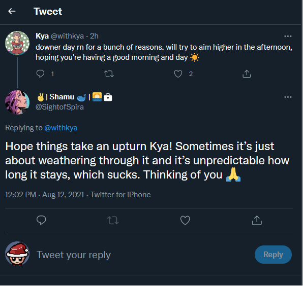SheeyeDev's tweet photo. @withkya It happens whenever you get a reply from a private account you don't follow, so I will pass on the message! https://t.co/JB16hdJtsV