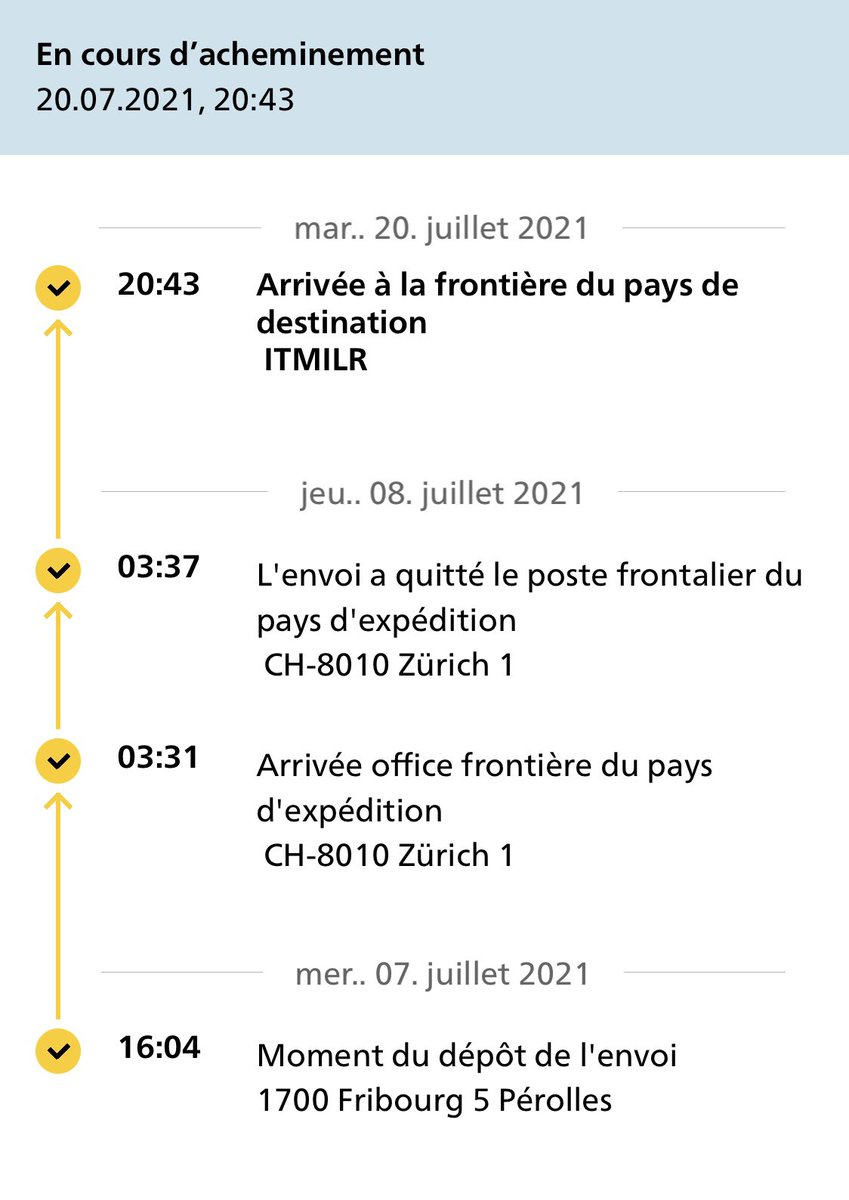 arnaudrolle's tweet photo. En 2021, c’est plus rapide d’aller jusqu’à Rome en calèche que d’y envoyer un colis recommandé en courrier A @postesuisse @PosteNews https://t.co/NdQquDUDzh