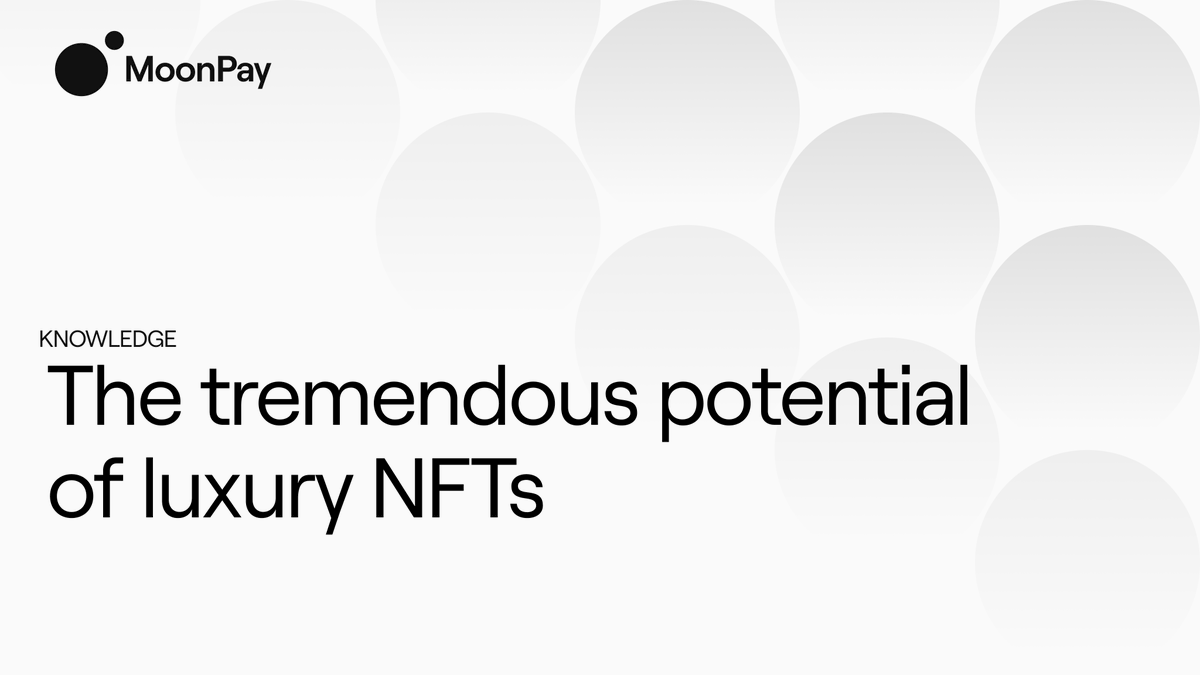 moonpay's tweet photo. NFTs have already entered the worlds of art, ticketing, and even wine 🍷

But could their greatest impact be on luxury goods? 👜

We explain how NFTs can add value to luxury, potentially transforming the industry as we know it! 👇 
https://t.co/Uk67DZvzsO https://t.co/FqtkPQY41w