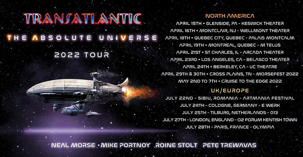 ProjectMankind's tweet image. @Transatlantic99 Tour Dates #ProgOn #TheAbsoluteuniVerse
