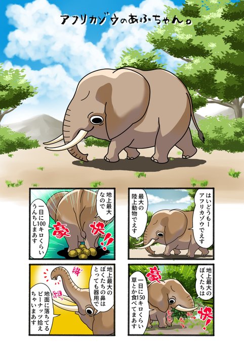 アフリカゾウのあふちゃんのtwitterイラスト検索結果 アフリカゾウのあふちゃんのtwitterイラスト検索結果