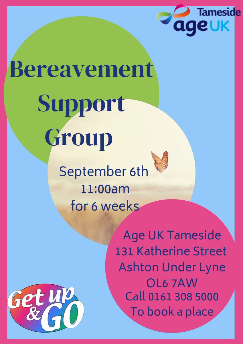 AgeUKTameside's tweet photo. Visit our #GetUpandGo pop up at the #WellbeingCorner in the Indoor Market in #AshtonUnderLyne #Tameside #Wellbeing #Over50s We're here every other Thursday 1-3pm. @TamesideCouncil @TamesideMarkets 
Ask us about our #BereavementSupportGroup book online here
https://t.co/pDTFn4BJ0J https://t.co/SjcmN5JoMh