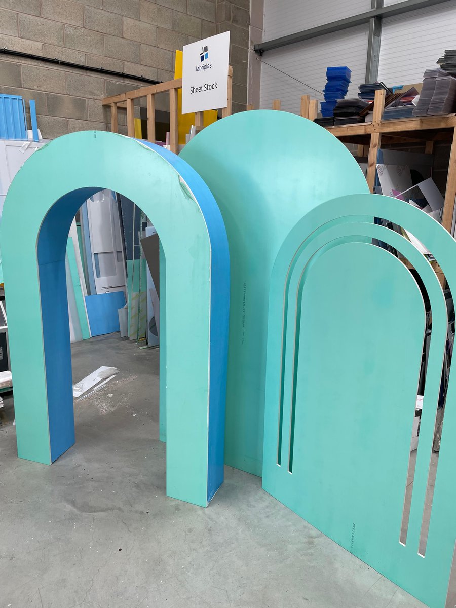 FabriplasL's tweet photo. Fabriplas is like a scene from Rainbow today!  Built up and freestanding Foam PVC props ready for cut vinyl letters and balloons! (Balloons not supplied by us! ha) 
https://t.co/TKf1U4MKE0
#balloons #balloondisplays #props #fabrication #boltonbusiness #celebration https://t.co/FOoRvGJHoN