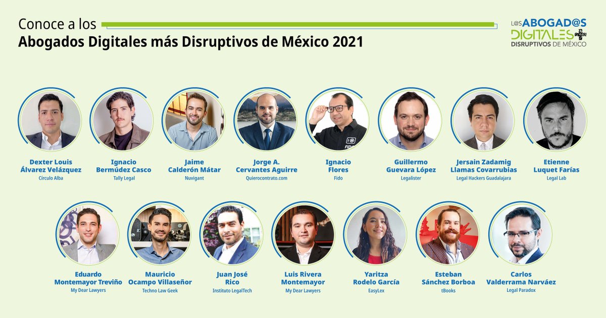 ForoJuridico's tweet image. En esta tercera edición de #AbogadosDisruptivosMx reconocemos a 15 emprendedores que con sus ideas y acciones están revolucionando la industria legal en México.            @zjersain @lablegal101 @LegalTechmx @FIDOescrow