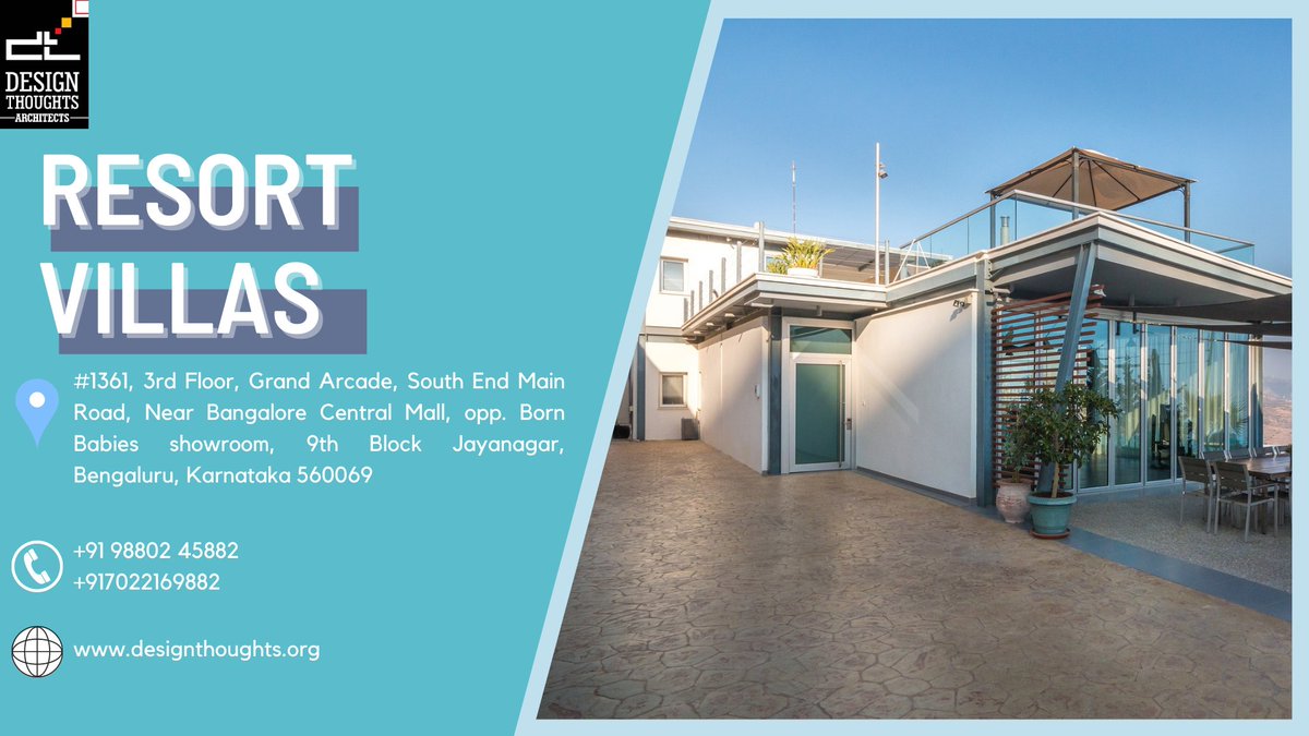 designthoughts2's tweet photo. Resorts are places that provide relaxation and recreation over and above the accommodation, meals and other basic amenities.
.
For more such villa design contact #DesignThoughtsArchitects
https://t.co/1vVcf8yUiB
.
#architecture #architect #design #house #home #villa #Bengaluru https://t.co/gGEuhIuOwW