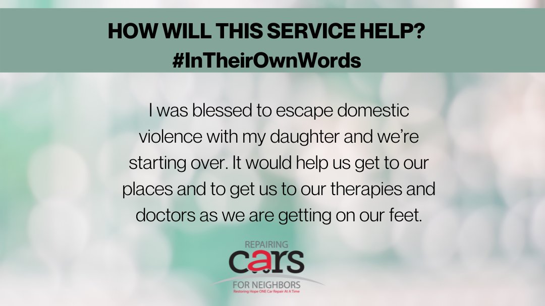 CarForNeighbors's tweet photo. Helping neighbors in need and restoring hope one car repair at a time. #helpingneighborsinneed #lowincomecarrepair https://t.co/f5FTzsniBi
