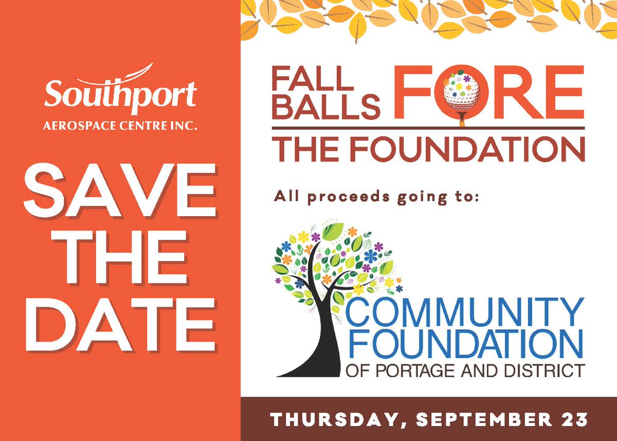 CommunityFound4's tweet image. Save the Date - September 23rd

Southport Aerospace is once again hosting a fundraising golf tournament "FORE" the Foundation, Fall Balls, is going to be a fun day of golf for everyone! Stay tuned for more details!