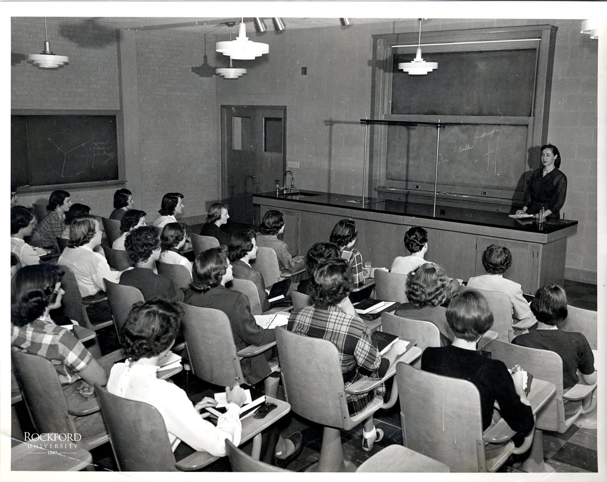 RockfordUniv's tweet photo. It’s #ThrowbackThursday! With classes starting next week, let’s take a look back at some of our students from 1948.

Regents, what was your favorite class from your time at RU? https://t.co/6zmwA3xVdF