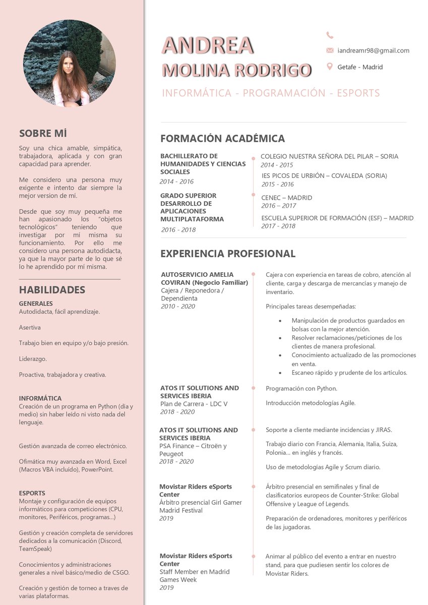 iAndreaMR's tweet photo. Buenas 🤗

Estoy en busca de nuevos proyectos. Dejo mi CV adjuntado aquí abajo.

Para más información, podéis escribidme tanto por email, Linkedin o por MD (Twitter e Instagram)

Se agradecen RT🙏🏼😊

💼 https://t.co/5uhnUkkDjO 

📩iandreamr98@gmail.com

📎 https://t.co/7oSIhW5ozy https://t.co/s77L5uNvUd