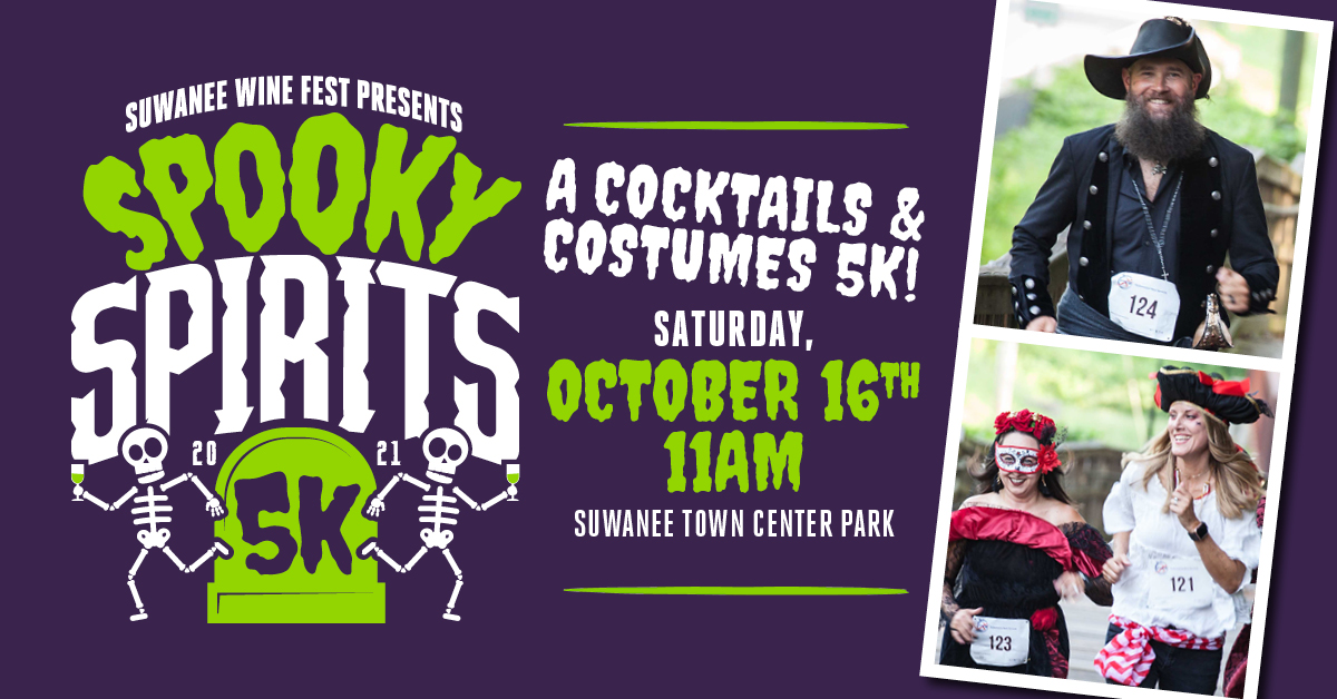 The first annual Spooky Spirits 5K will take place October 16, 2021! This timed, Peachtree Road Race-qualifying event offers a cocktails and costumes twist on the traditional 5K. Get all the details and register for the race at SpookySpirits5K.com! 👻🍸
