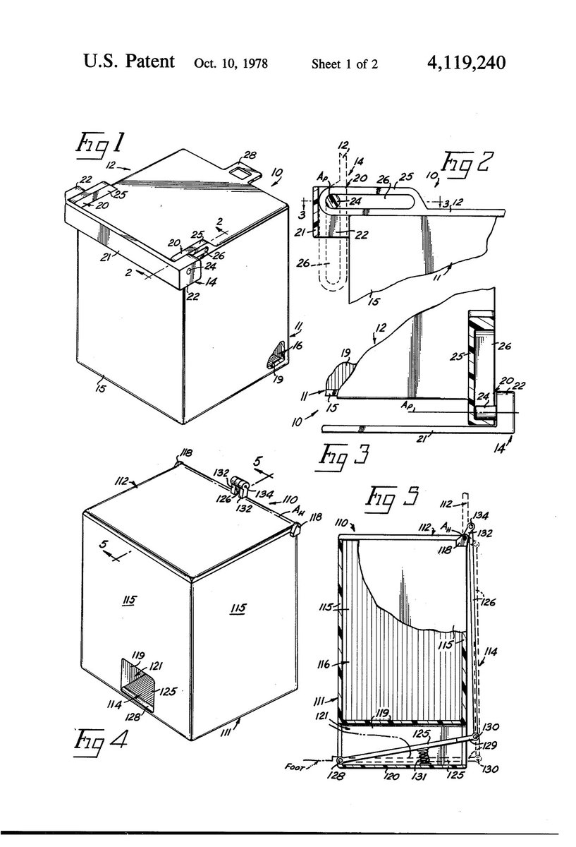 ChewytheSeal's tweet image. POSITIVE OPEN RECEPTACLE - US4119240A
Inventor - Sarah J Dumas, Hal S Dumas, Jr.
Granted in 1978

#TeamSeal #practicalpatent 
You don&apos;t want a Negative Refuse Receptable

@ExplodingPossum @JillLum1 @Pixieprogrammer @gypsea1997 @BrazilBonny @chirpykittys @fred7722 @SilentHeadbang1