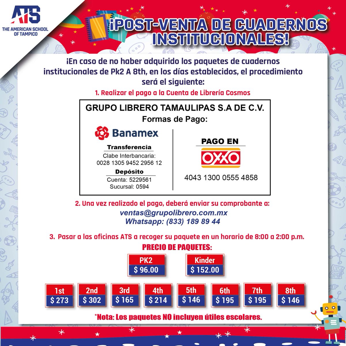 ¡POST-VENTA DE CUADERNOS INSTITUCIONALES!