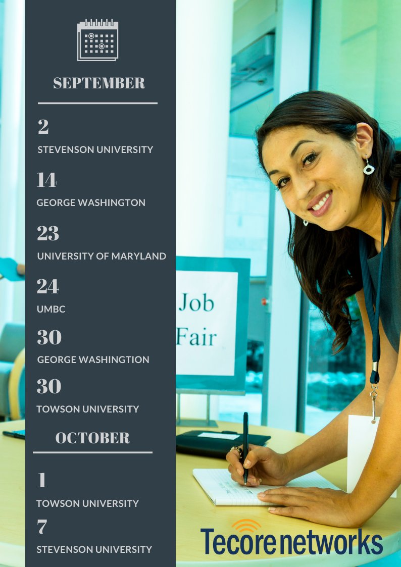 📅 Save the Date! We're ready to jumpstart your #career this fall. 
Visit our website to discover the opportunities available for #intern, co-op, part-time and full-time positions at tecore.com/careers/
<a href="/UMBCcareers/">UMBC Career Center</a> <a href="/UMBC/">UMBC</a> <a href="/UMDCareerCenter/">University Career Center & The President's Promise</a> <a href="/TowsonU/">Towson University</a> <a href="/StevensonU/">Stevenson University</a> @GWCareerCenter