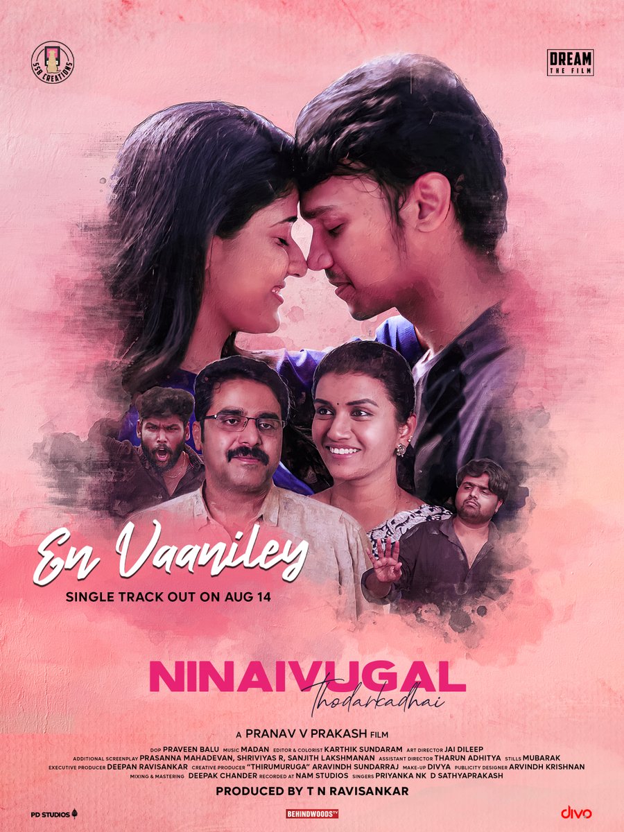 The first single of #NinaivugalThodarkadhai in 2days!! @divomovies @behindwoods @pranavvtweets @praveenzaiyan @onlyaravindh @akshay_partha @pracashrajan @sridevi_ashok @Shali_Nivekas @KishoreRajkumar