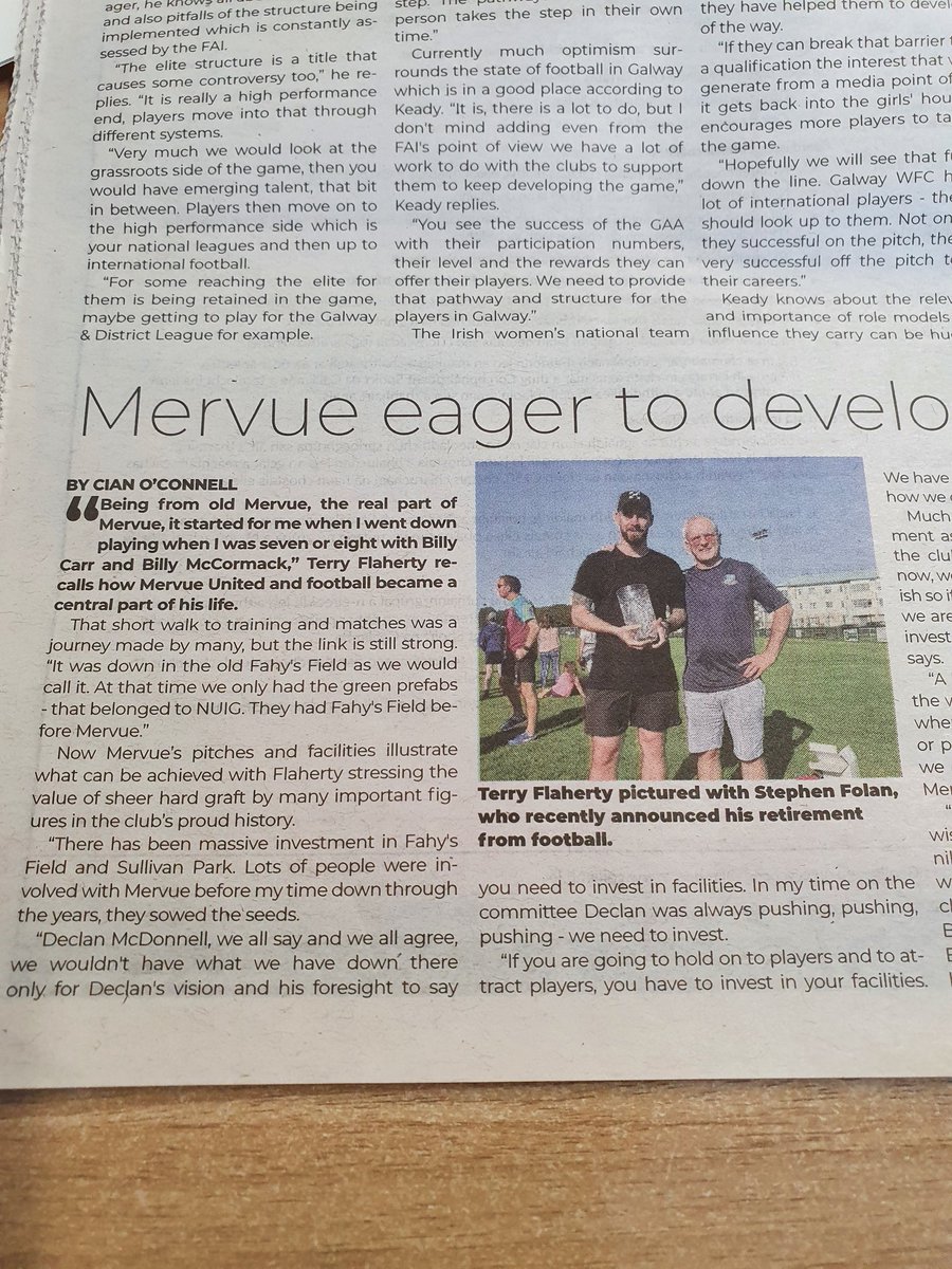 MervueUnitedAFC's tweet image. @galwayad Cian on Sport piece this week with @MervueUnitedAFC feature on development of club facilities and players
#communityclub #realplayerdevelopment