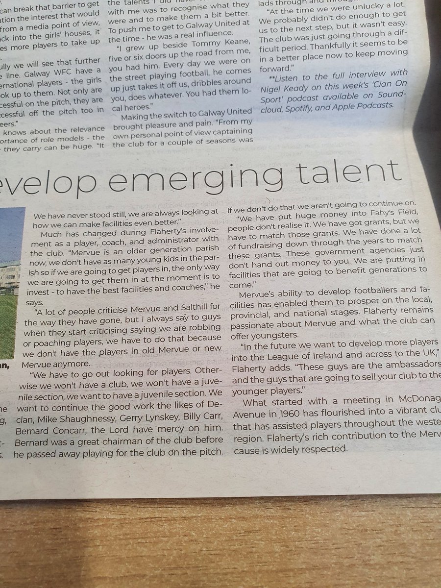 MervueUnitedAFC's tweet image. @galwayad Cian on Sport piece this week with @MervueUnitedAFC feature on development of club facilities and players
#communityclub #realplayerdevelopment