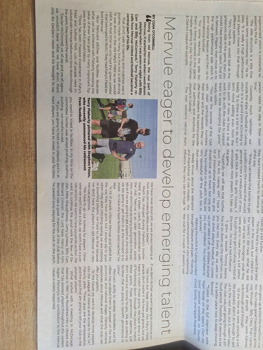MervueUnitedAFC's tweet image. @galwayad Cian on Sport piece this week with @MervueUnitedAFC feature on development of club facilities and players
#communityclub #realplayerdevelopment